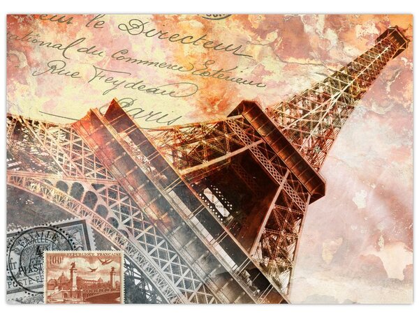 Kép - Eiffel-torony vintage stílusban (70x50 cm)