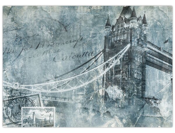 Kép - Tower Bridge hideg tónusokkal (70x50 cm)