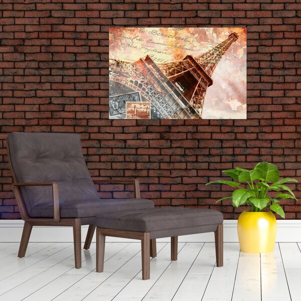 Kép - Eiffel-torony vintage stílusban (90x60 cm)