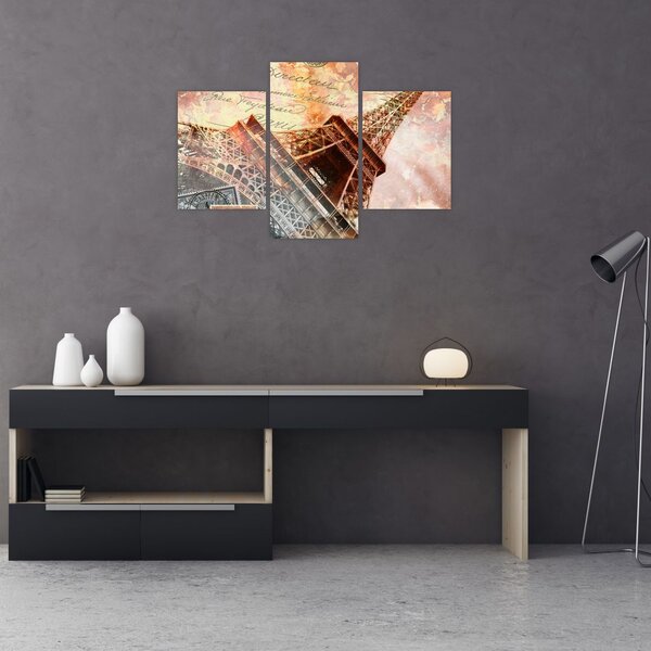 Kép - Eiffel-torony vintage stílusban (90x60 cm)