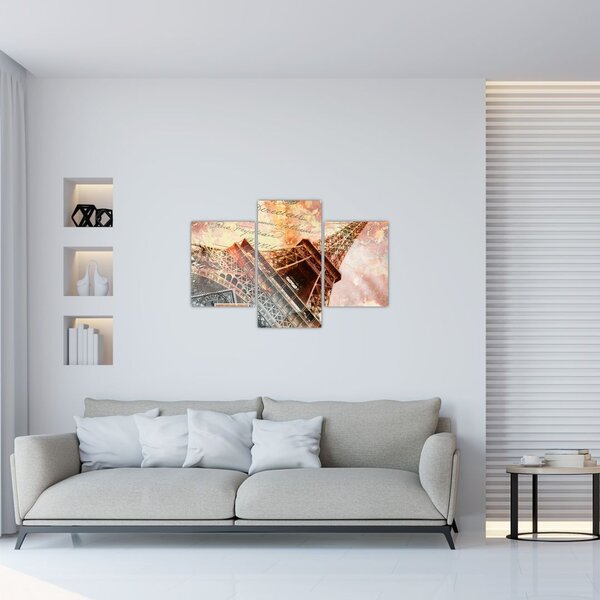 Kép - Eiffel-torony vintage stílusban (90x60 cm)