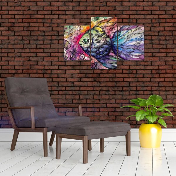 Kép - színes hal (90x60 cm)