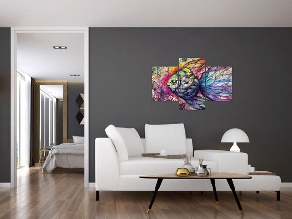 Kép - színes hal (90x60 cm)