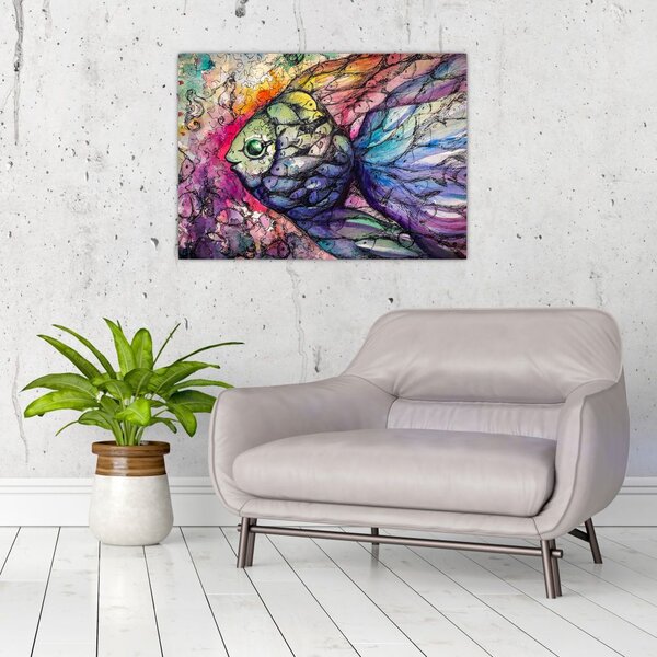 Kép - színes hal (70x50 cm)