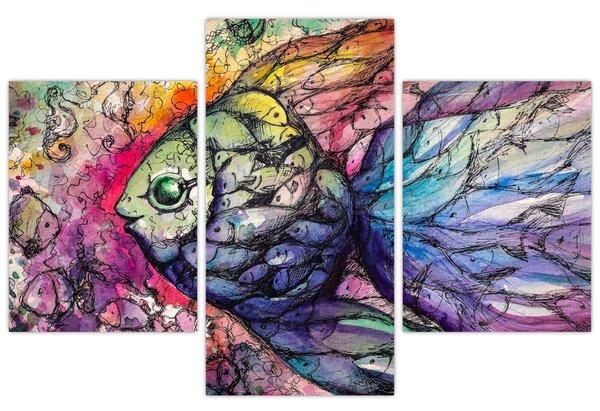 Kép - színes hal (90x60 cm)