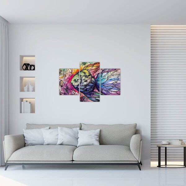 Kép - színes hal (90x60 cm)