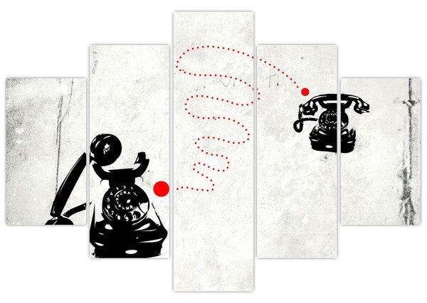 Kép - Telefon rajza Banksy stílusában (150x105 cm)