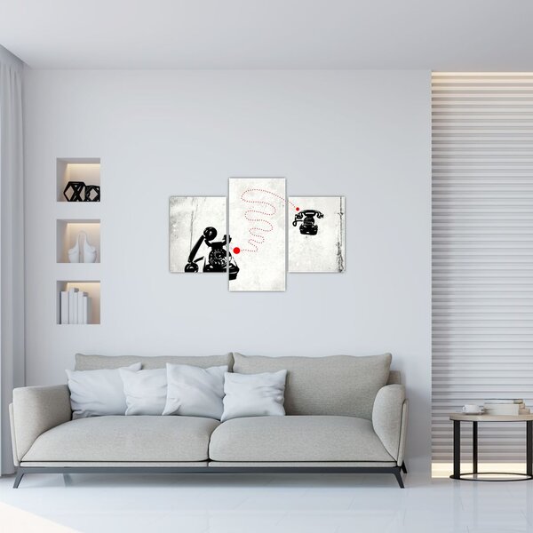 Kép - Telefon rajza Banksy stílusában (90x60 cm)