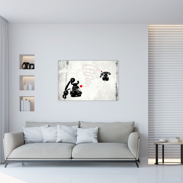 Kép - Telefon rajza Banksy stílusában (90x60 cm)