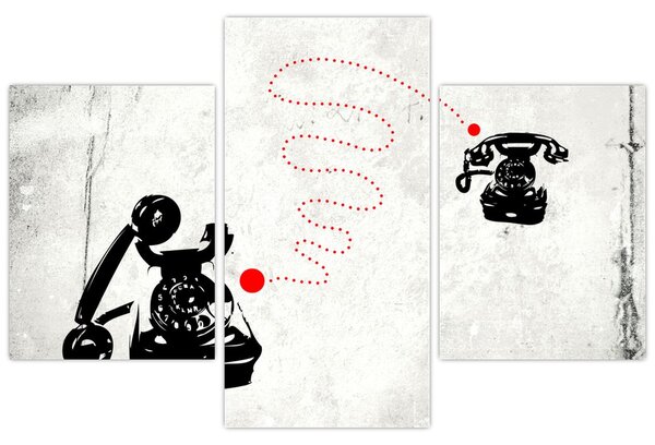 Kép - Telefon rajza Banksy stílusában (90x60 cm)