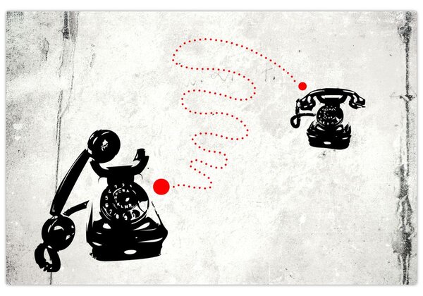Kép - Telefon rajza Banksy stílusában (90x60 cm)