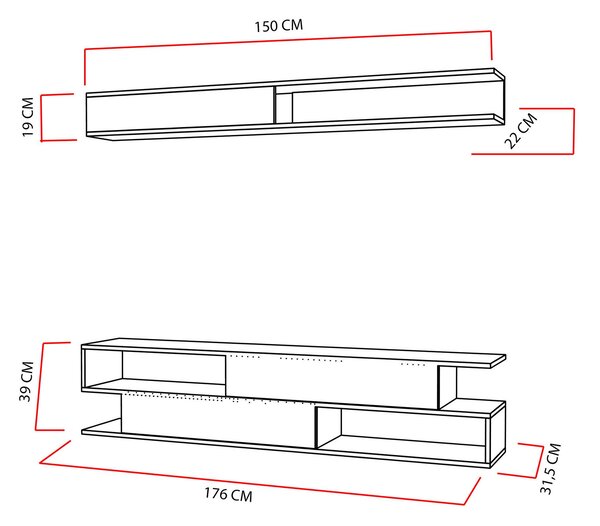 Nappali fal Simpsonic (fehér + teak)