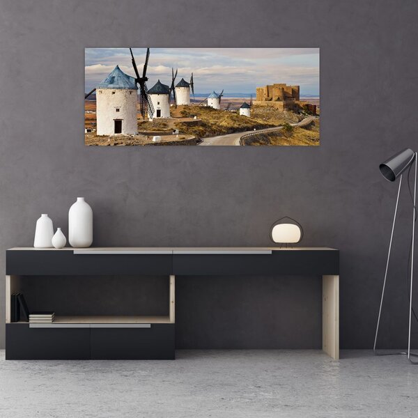 Kép - Consuegra szélmalmai, Spanyolország (120x50 cm)