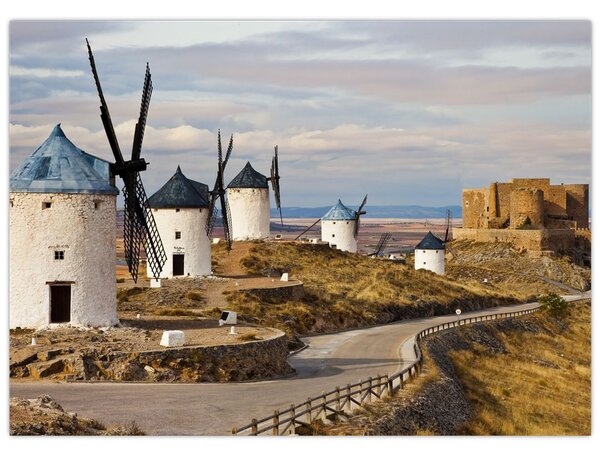 Kép - Consuegra szélmalmai, Spanyolország (70x50 cm)
