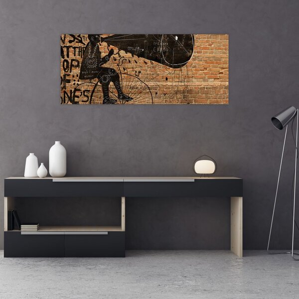 Kép - Férfi kerékpáron Banksy stílusában (120x50 cm)