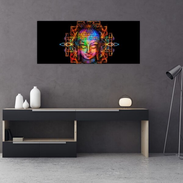 Kép - Buddha mellszobra neon színekben (120x50 cm)