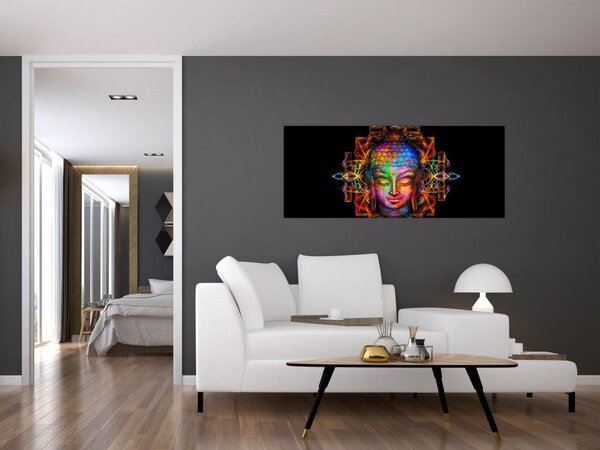 Kép - Buddha mellszobra neon színekben (120x50 cm)