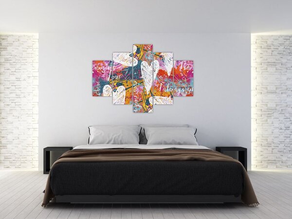Kép - szív egy absztrakt háttérben (150x105 cm)