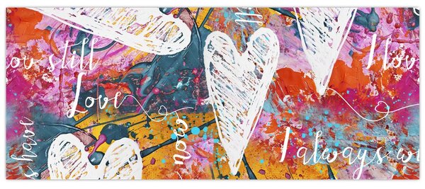 Kép - szív egy absztrakt háttérben (120x50 cm)