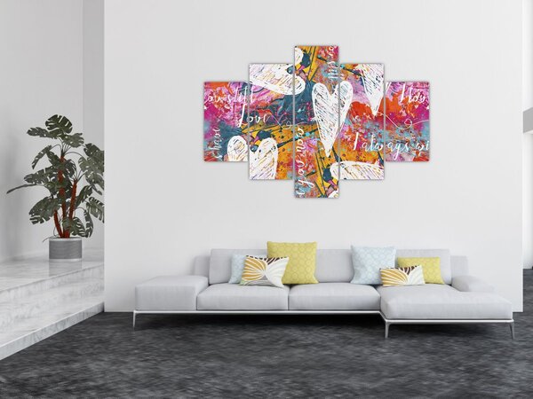Kép - szív egy absztrakt háttérben (150x105 cm)