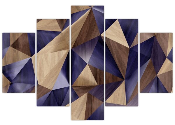 Kép - 3D fa háromszögek (150x105 cm)