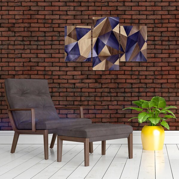 Kép - 3D fa háromszögek (90x60 cm)