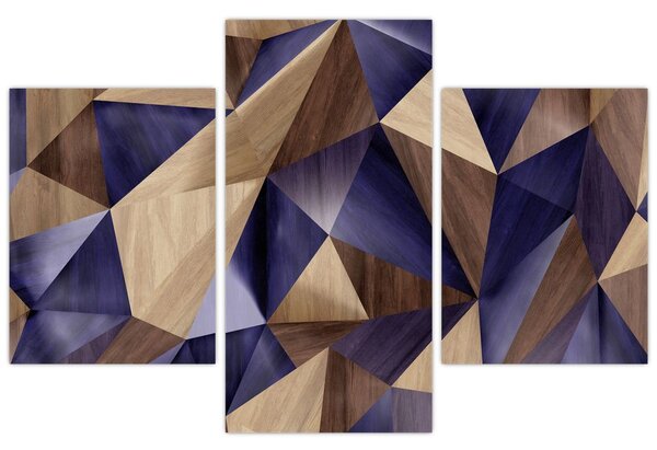 Kép - 3D fa háromszögek (90x60 cm)