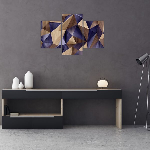 Kép - 3D fa háromszögek (90x60 cm)