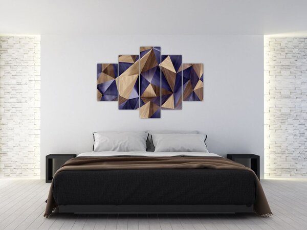 Kép - 3D fa háromszögek (150x105 cm)