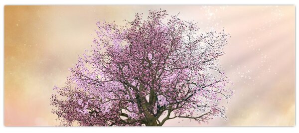Virágzó fa képe egy domb tetején (120x50 cm)