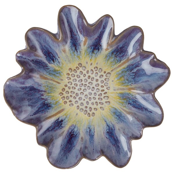 BLUE BLISS kerámia fali dekoráció Ø 11 cm , kék