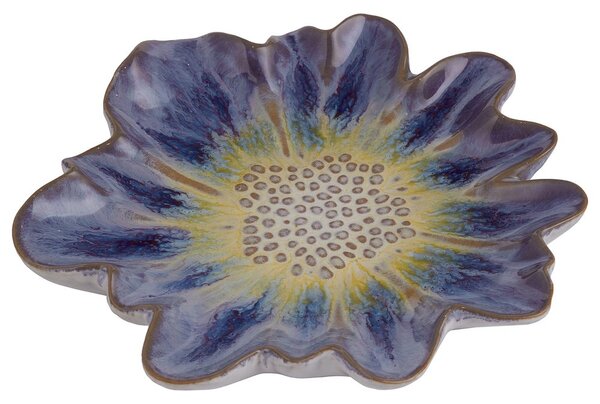BLUE BLISS kerámia fali dekoráció Ø 11 cm , kék