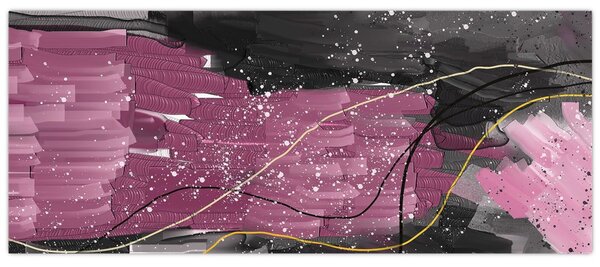 Kép - Rózsaszín-fekete absztrakció (120x50 cm)