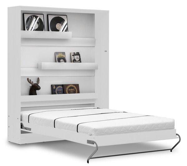 Vertikální sklápěcí postel 140x200 New Elegance - fehér matt