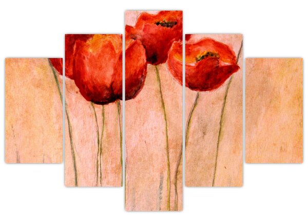 Kép - piros tulipán (150x105 cm)