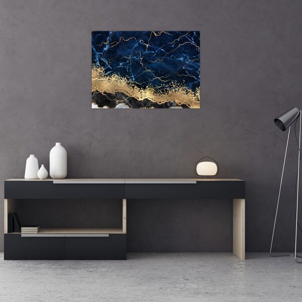 Kép - Sötétkék márvány (70x50 cm)