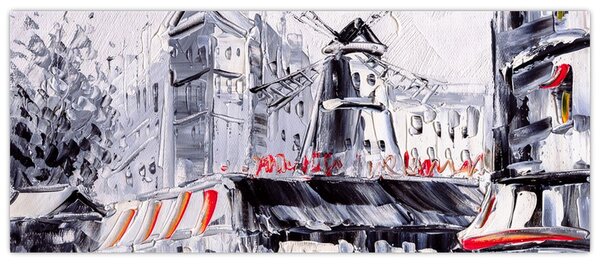 Kép - utca Párizsban, olajfestmény (120x50 cm)