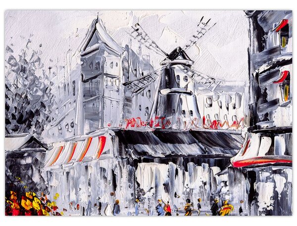 Kép - utca Párizsban, olajfestmény (70x50 cm)