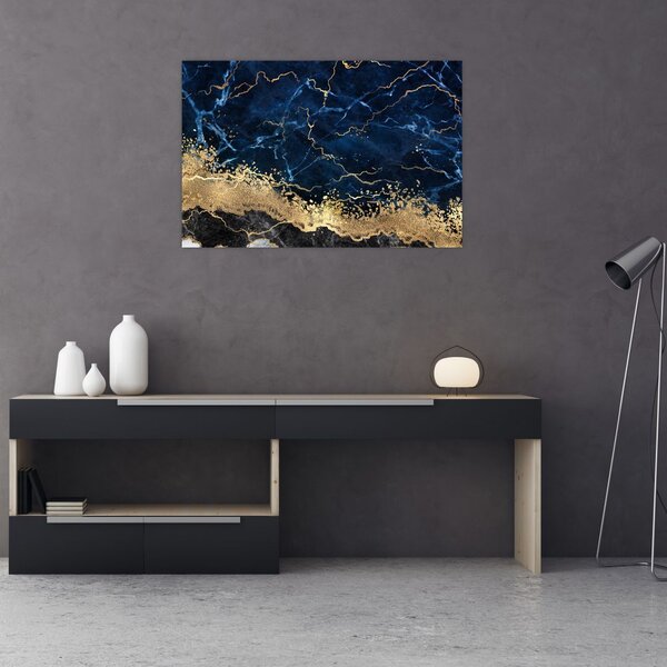 Kép - Sötétkék márvány (90x60 cm)