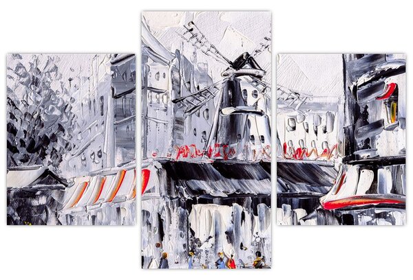 Kép - utca Párizsban, olajfestmény (90x60 cm)