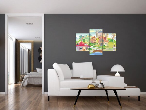 Kép - színes város (90x60 cm)