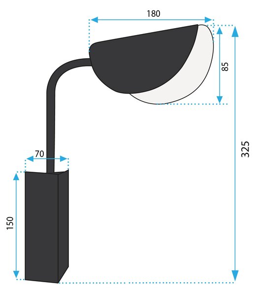 Fali lámpa LED APP1262-1W Black