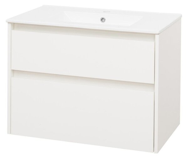 Mereo Mereo, Opto, fürdőszoba szekrény kerámia mosdóval 81 cm, fehér, MER-CN911