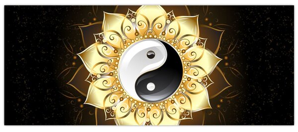 Kép - arany yin-yang (120x50 cm)