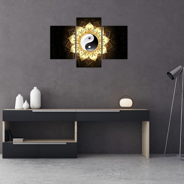 Kép - arany yin-yang (90x60 cm)