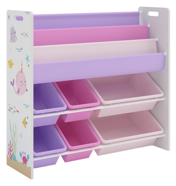 Gyerekpolc Rødøy 78x86x27 cm tengeri állatos mintával [en.casa]
