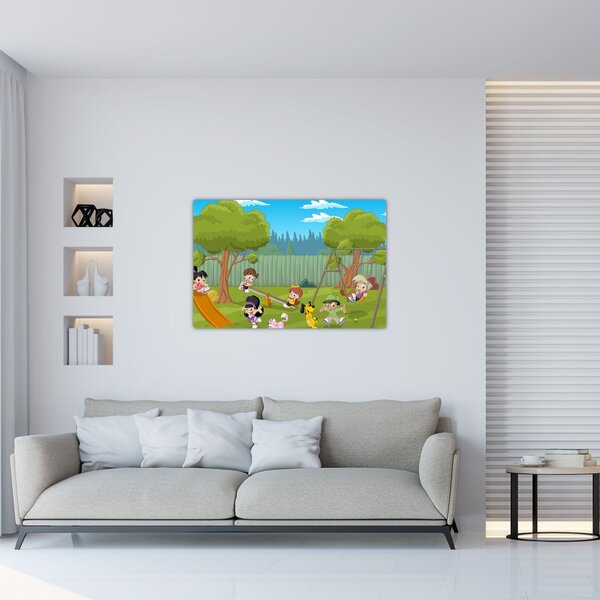 Kép - gyerekek a játszótéren (90x60 cm)