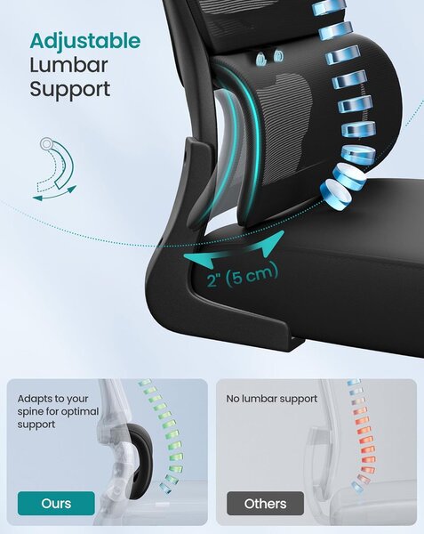 Irodai szék, ergonomikus hálós íróasztalszék, fekete