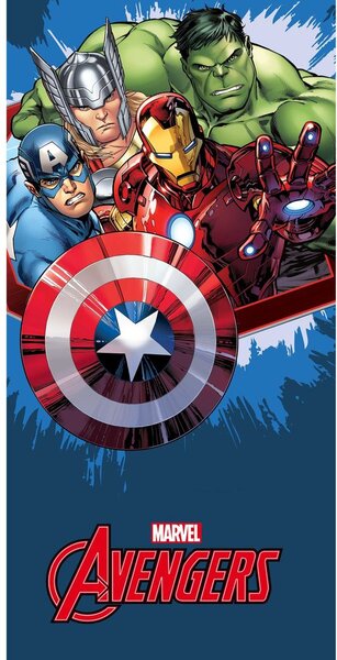 Jerry Fabrics Mintás gyerek törülköző - Avengers blue | 70 x 140 cm