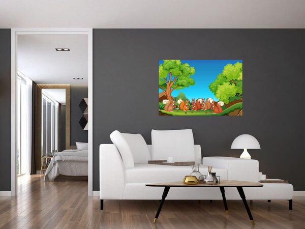 Kép - boldog mókusok (90x60 cm)